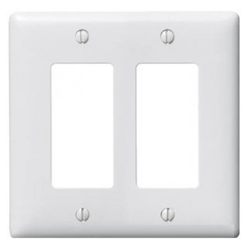 WALLPLATE, 2-G, 2) RECT, WH
